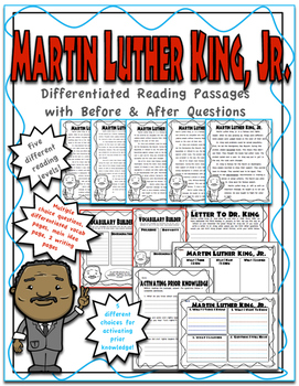 Martin Luther King, Jr. Differentiated Reading Passages by Christina Lomont