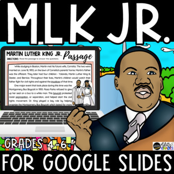 Preview of Martin Luther King Jr. Digital Activity for Google Slides | MLK Day Grades 4-6