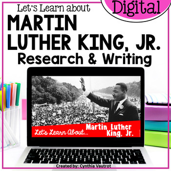 Preview of Martin Luther King Jr Digital Unit Research and Writing Black History Month