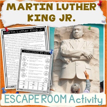 Preview of Martin Luther King Jr. Escape Room - MLK Day Reading Comprehension Passages