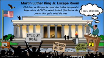 Preview of Martin Luther King Jr Escape Room Interactive Activity - History of Civil Rights