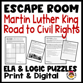 Preview of Martin Luther King, Jr. Escape Room - Print & Digital - Road to Civil Rights
