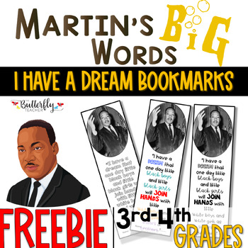 Preview of Martin Luther King Jr. FREEBIE I Have a Dream Bookmark Black History Month