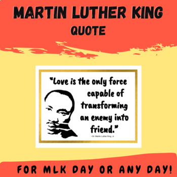 Preview of Martin Luther King Jr FREEBIE Wall Décor Quote