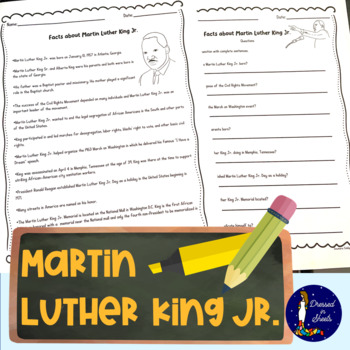 Martin Luther King Jr. Facts and Questions by Soumara Siddiqui | TPT