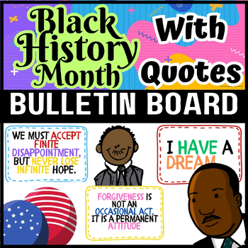 Preview of Black History Month Martin Luther King Jr Bulletin Boards | Quotes Craft