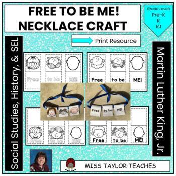 Preview of Martin Luther King Jr Free to be ME | Necklace Craft | Human Rights Day | SEL
