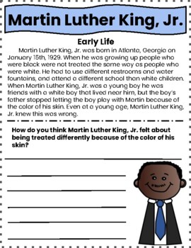 Preview of Martin Luther King, Jr. Freebie