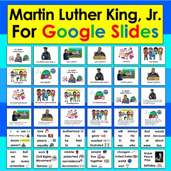 Preview of Martin Luther King, Jr. Google Slides 3 Levels Animated Vocab Digital Resource