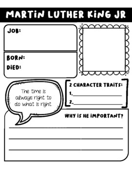 Preview of Martin Luther King Jr. Graphic Organizer