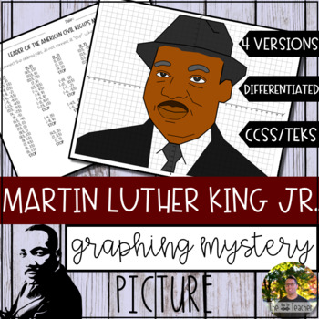Preview of Martin Luther King Jr. Graphing Mystery Picture (4 Versions)