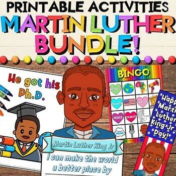 Preview of Martin Luther King Jr. Growing Bundle with Activities, Crafts, Readers, Bingo