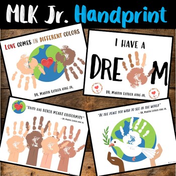 Preview of Martin Luther King Jr. Handprint Craft Activities, Keepsake, Gift, MLK Jr. Card
