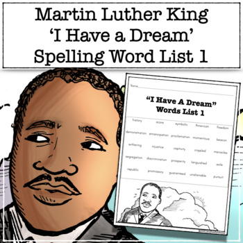 Preview of Martin Luther King Jr. - 'I Have A Dream' - Spelling Words Practice 1