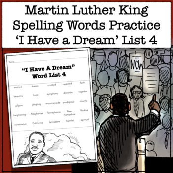 Preview of Martin Luther King Jr. - 'I Have A Dream' - Spelling Words Practice 4