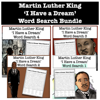 Preview of Martin Luther King Jr. - I Have A Dream - Word Search Bundle
