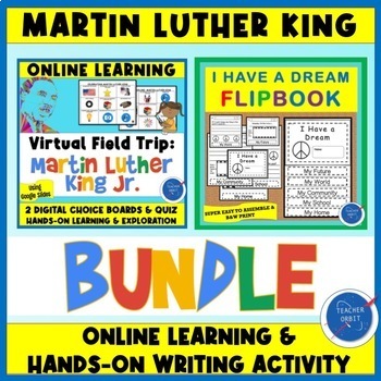Preview of Martin Luther King Jr. I Have a Dream Activities Virtual Field Trip MLK Flipbook