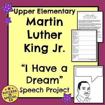 Preview of Martin Luther King Jr. I Have a Dream Speech Project 