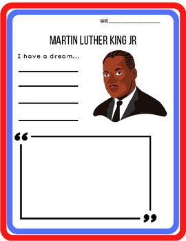 Preview of Martin Luther King Jr I have a dream
