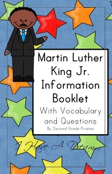 Preview of Martin Luther King Jr. Informational Booklet with Vocabulary and Questions