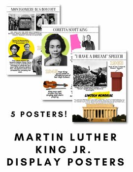 Preview of Martin Luther King Jr Informational Display Posters - Library - Classroom