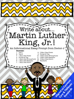 Preview of Martin Luther King Informational Essay Writing Prompt Common Core 3rd 4th 5th