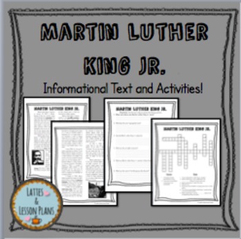Martin Luther King Jr Informational Text Questions and Crossword