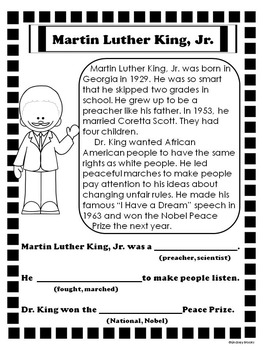 Martin Luther King, Jr. Informational Text and Poster FREEBIE | TPT
