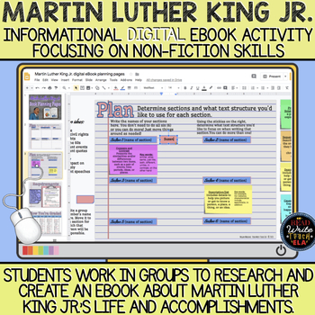 Preview of Martin Luther King Jr. Informational eBook Activity: Non-fiction Skills Focus