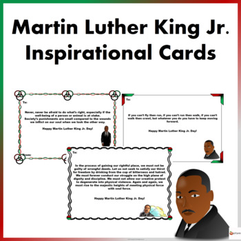 Preview of Martin Luther King Jr. Inspirational Cards for Students: Notes from the Teacher