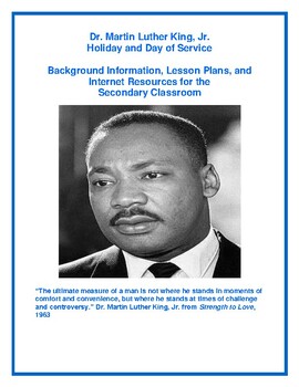 Preview of Martin Luther King Jr. Instructional Guide / Lesson Plans for Secondary Schools