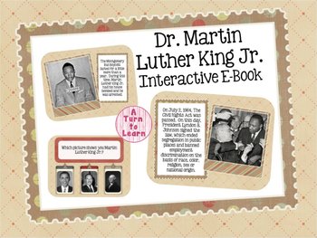 Preview of Martin Luther King Jr. Interactive E-Book for Smartboard