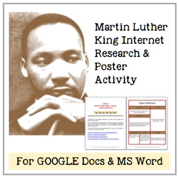 Preview of Martin Luther King, Jr: Internet Search for MSWord & GOOGLE Docs Poster Creation