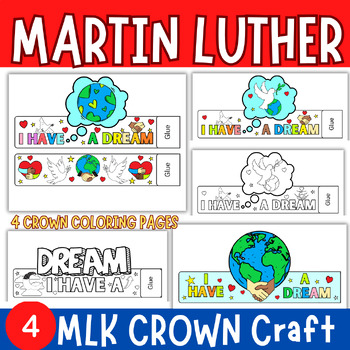 Preview of Black history Month: Martin Luther King Jr Hat Craft Crown i have a dream