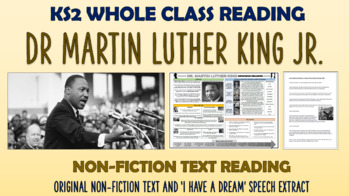 Preview of Martin Luther King Jr. - KS2 Whole Class Reading (original text included)