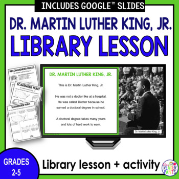 Preview of Martin Luther King Library Lesson - Black History Month - Elementary Library