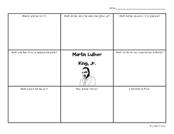 Preview of Martin Luther King, Jr. Lotus Square - Social Studies - Graphic Organizer