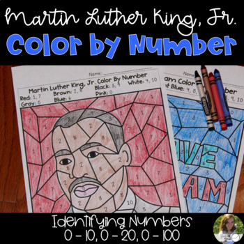 Preview of Martin Luther King, Jr. /MLK Color by Number: Identifying Numbers