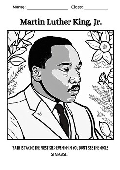 Martin Luther King Jr. (MLK) Coloring Pages Activities by LuckyOne