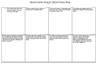 Preview of Martin Luther King Jr. (MLK) Comic Strip