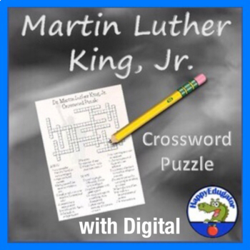 Preview of Martin Luther King Jr. MLK Day Black History Crossword Puzzle with Digital