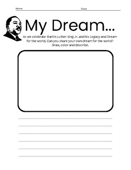 Preview of Martin Luther King Jr./MLK Day- Dream Creative Writing