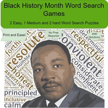 Preview of Black History Month Activities- Print and Easel Puzzles (No Prep)
