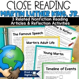 Martin Luther King Reading Passage Black History Month Clo