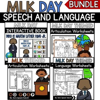 Preview of Martin Luther King Jr. (MLK) Day Speech and Language Bundle