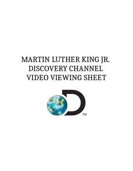 Preview of Black History Month Martin Luther King Jr MLK Discovery Channel Video Sheet