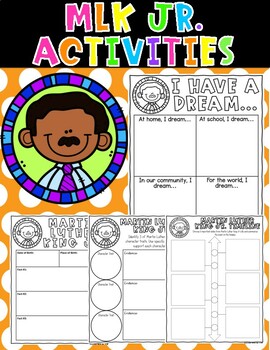 Preview of Martin Luther King Jr. MLK I Have A Dream Timeline Character Trait Activities