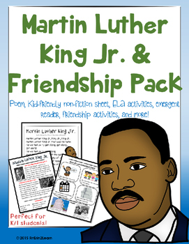 Preview of Martin Luther King Jr. MLK Kindergarten, First Grade or Pre-school