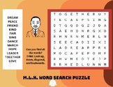 Martin Luther King Jr. (MLK) Word Search Puzzle Worksheet