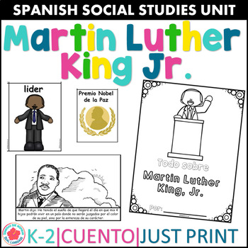 Preview of Martin Luther King Jr MLK cuento actividades manualidad vocabulario